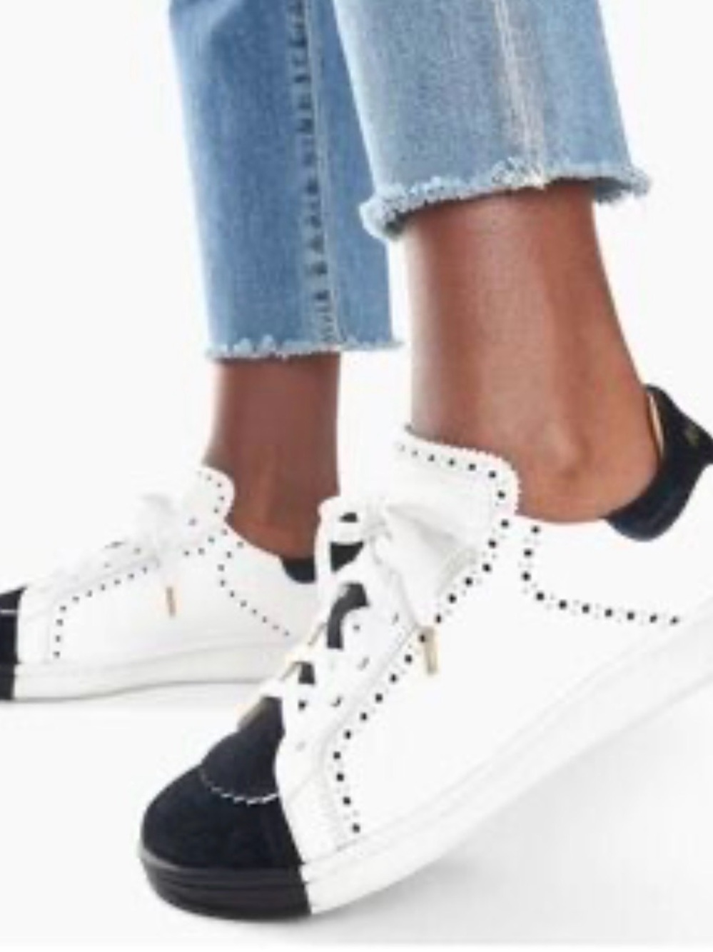 White and Black Lace-Up Women’s Sneakers